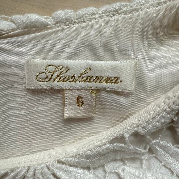 Shoshanna Floral Lace‎ Sheath Cocktail Dress Short Sleeves Black and White, Sz 6 - Picture 3 of 10